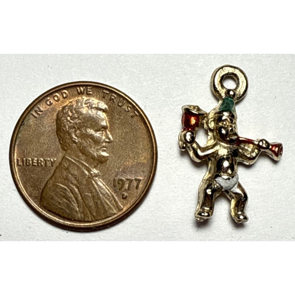 Vintage Cracker Jack Celebration Holiday Metallic Charm 1H